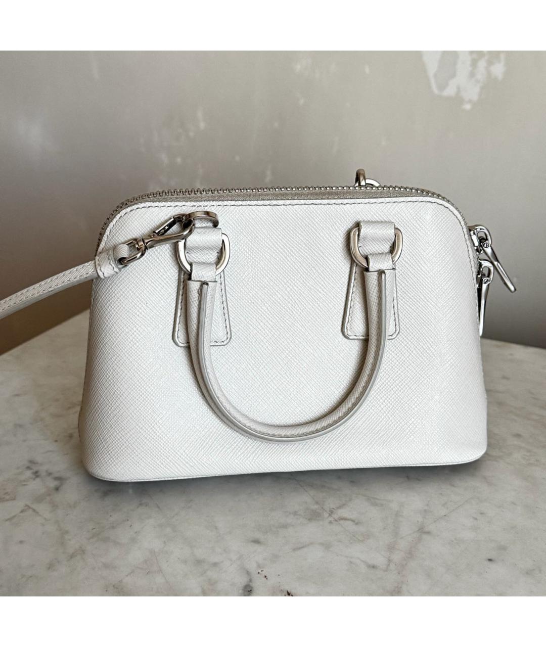 PRADA Белая кожаная сумка через плечо, фото 2