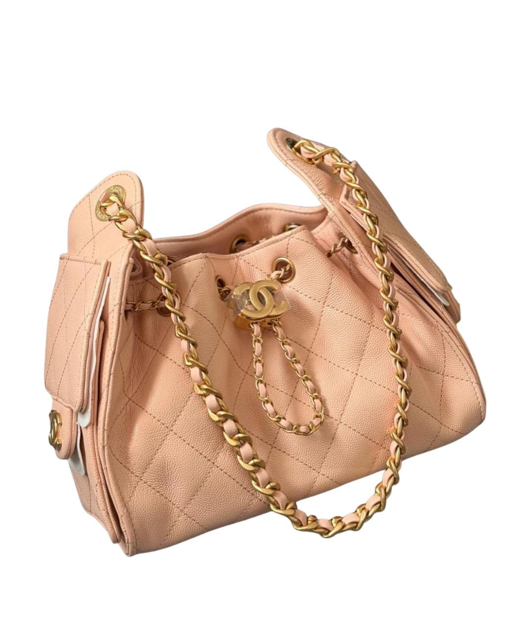 CHANEL Бежевая кожаная сумка через плечо, фото 1