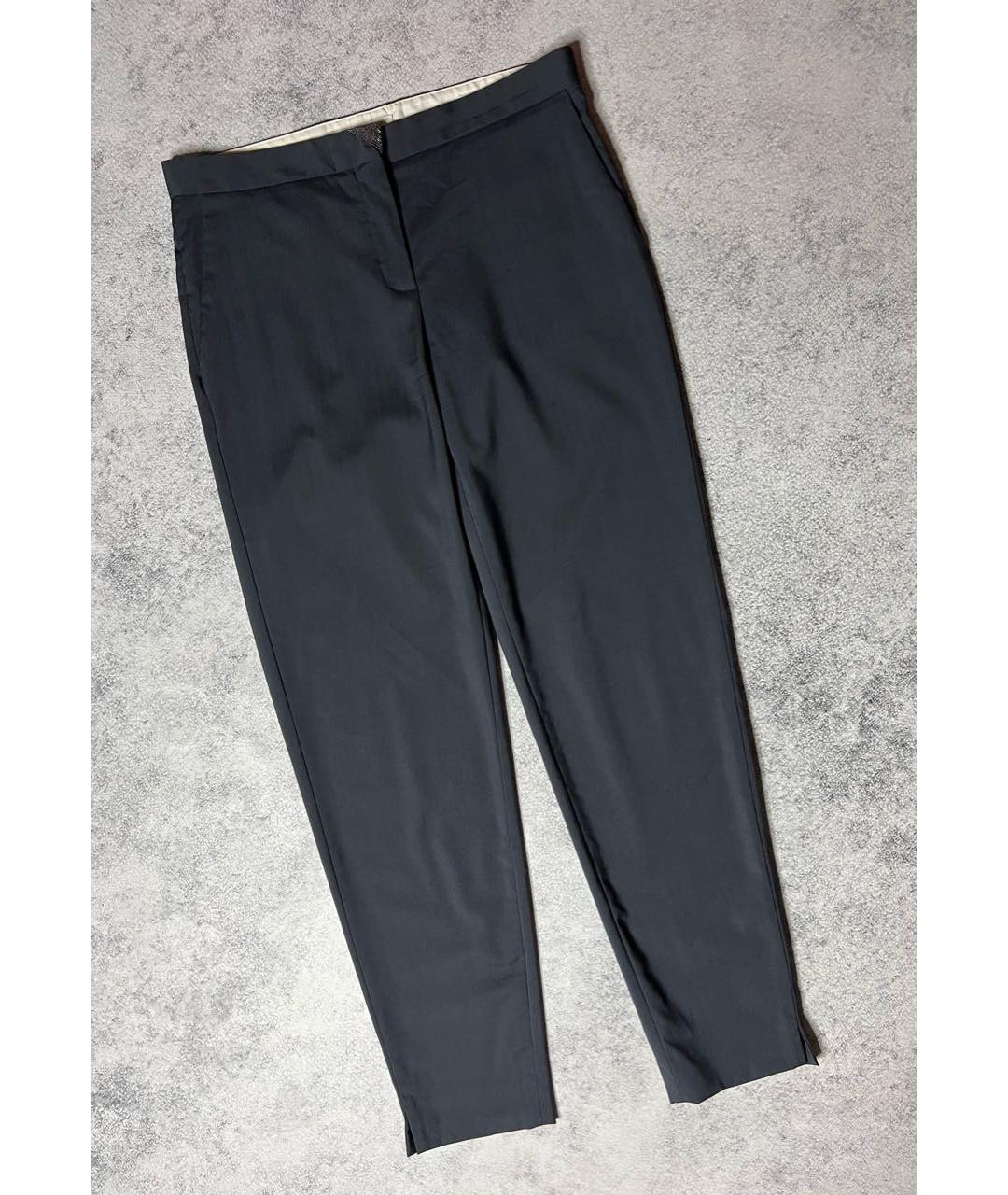 FABIANA FILIPPI Серые шерстяные брюки узкие, фото 8