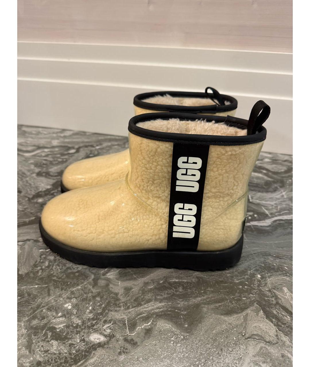 UGG AUSTRALIA Бежевые резиновые полусапоги, фото 5