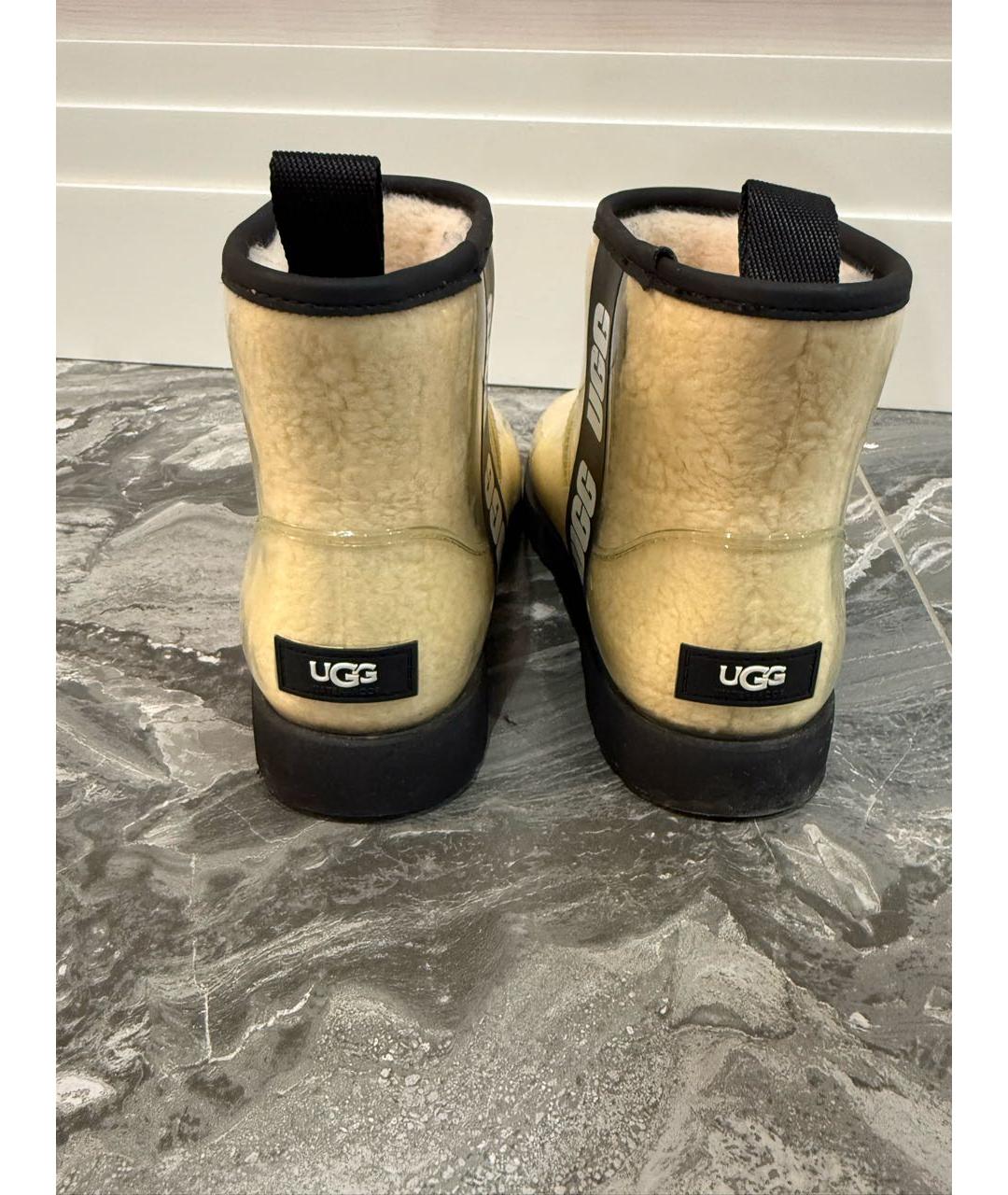 UGG AUSTRALIA Бежевые резиновые полусапоги, фото 3