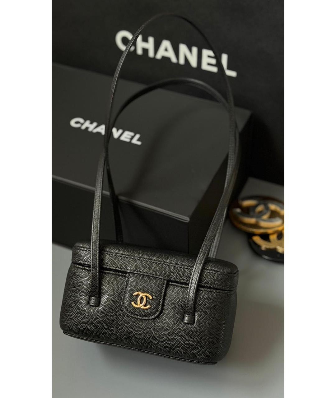 CHANEL Черная кожаная сумка через плечо, фото 3