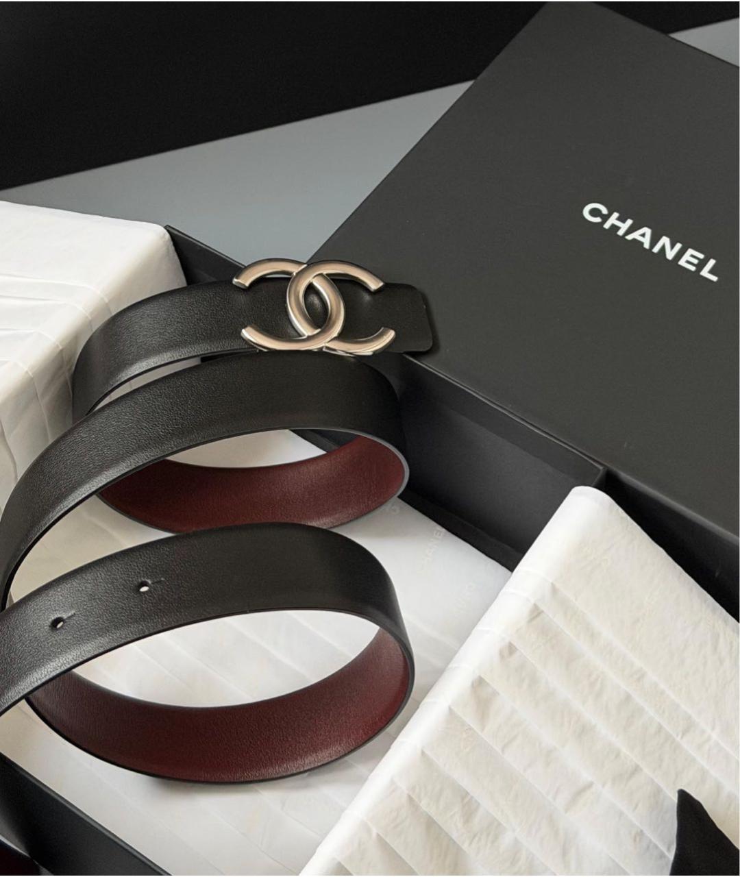 CHANEL Черный кожаный ремень, фото 2