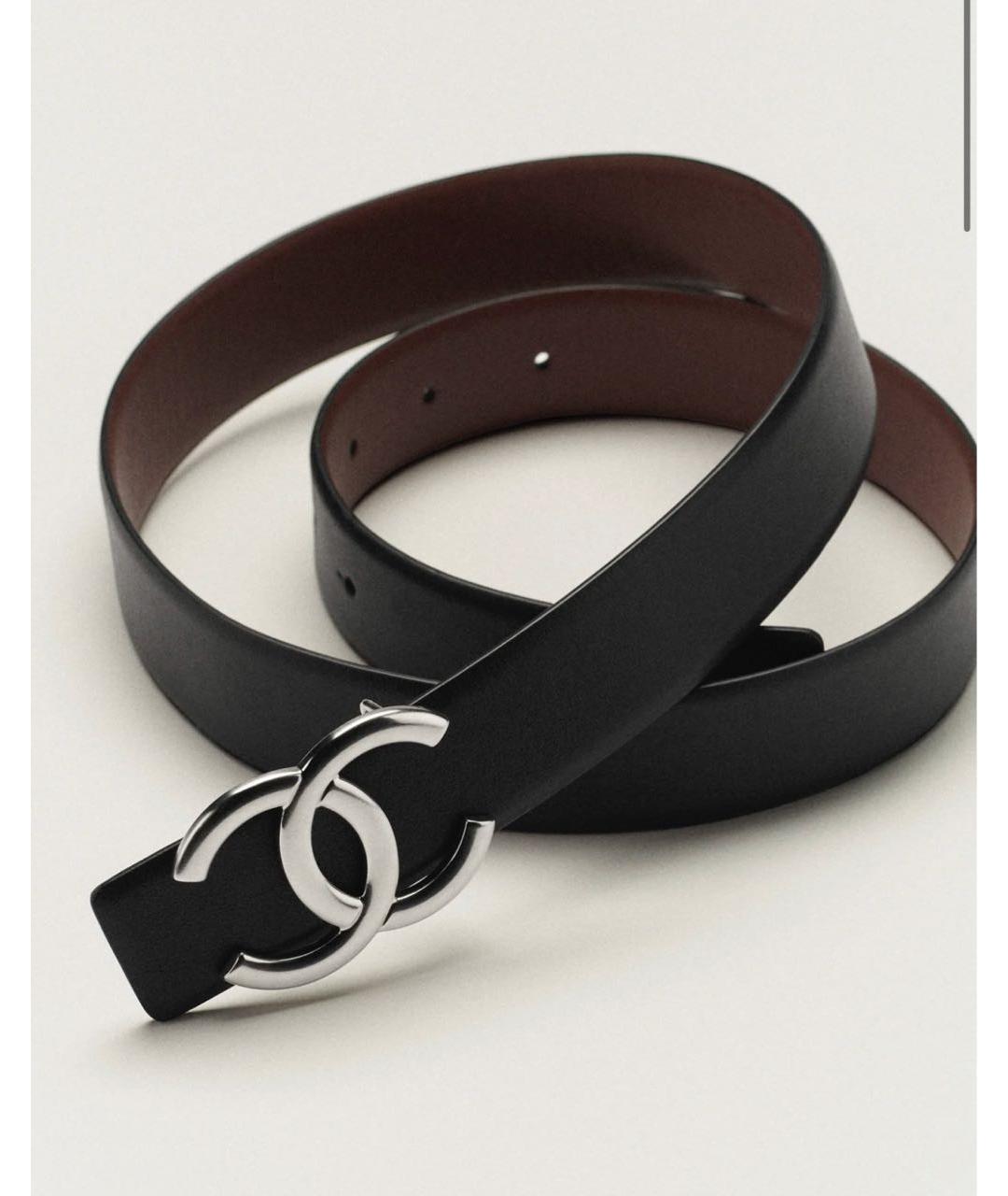 CHANEL Черный кожаный ремень, фото 3