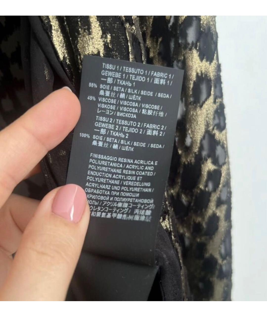 SAINT LAURENT Золотая шелковая рубашка, фото 8