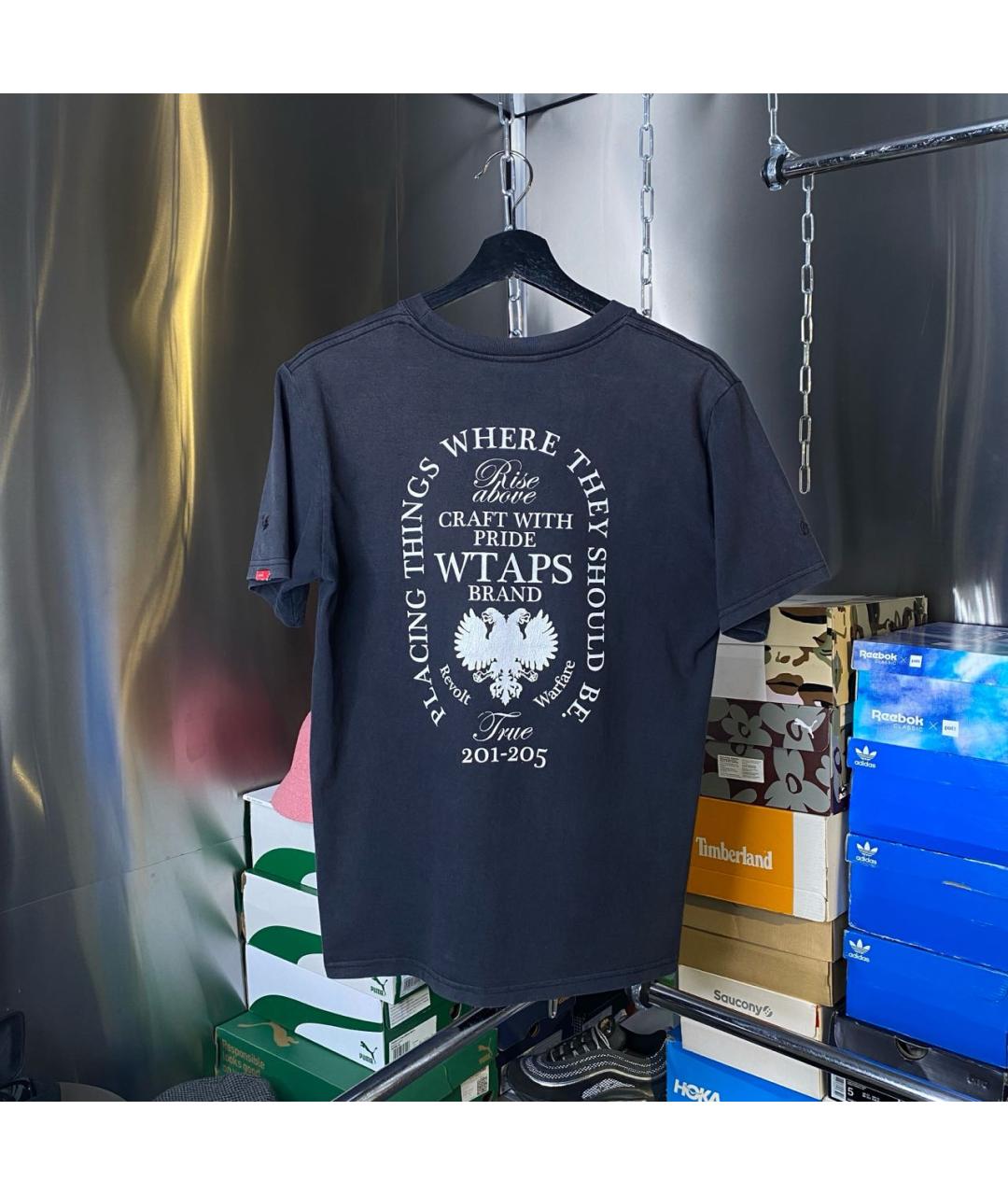 WTAPS Черная хлопковая футболка, фото 2