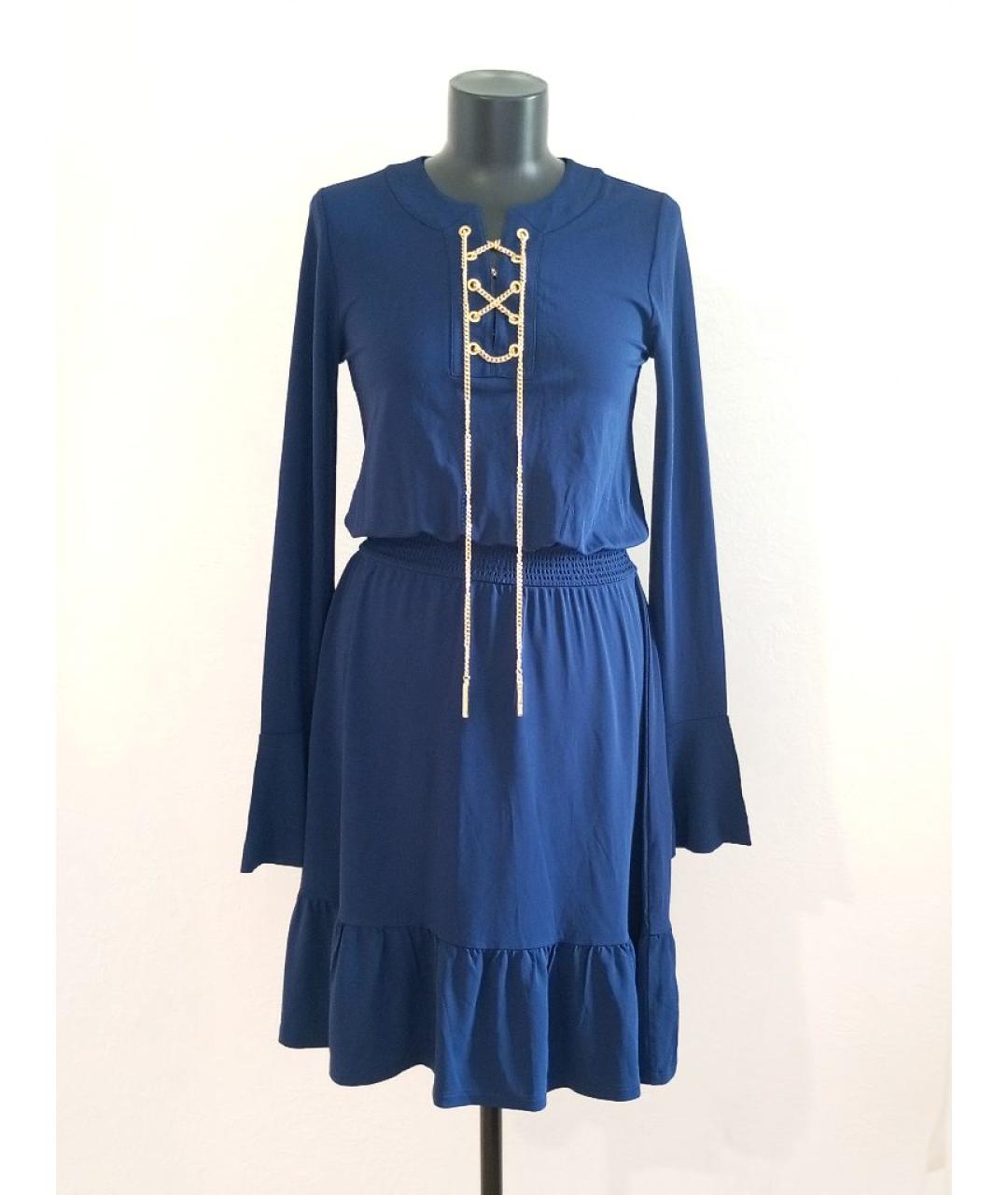 MICHAEL MICHAEL KORS Темно-синее вискозное повседневное платье, фото 4