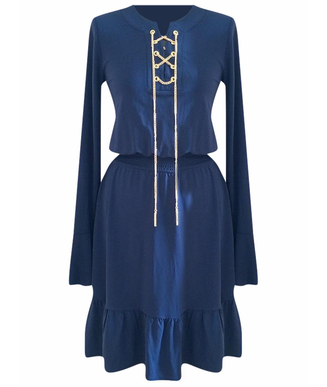 MICHAEL MICHAEL KORS Темно-синее вискозное повседневное платье, фото 1