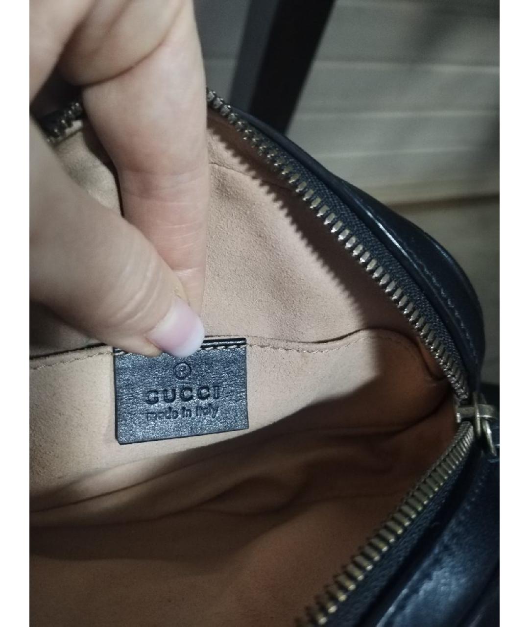 GUCCI Черная кожаная поясная сумка, фото 5