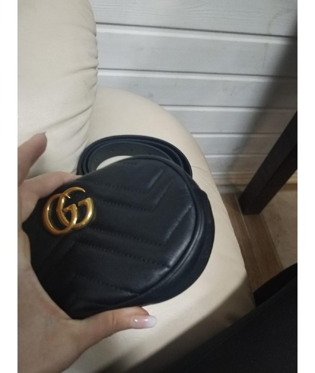 GUCCI Черная кожаная поясная сумка, фото 3