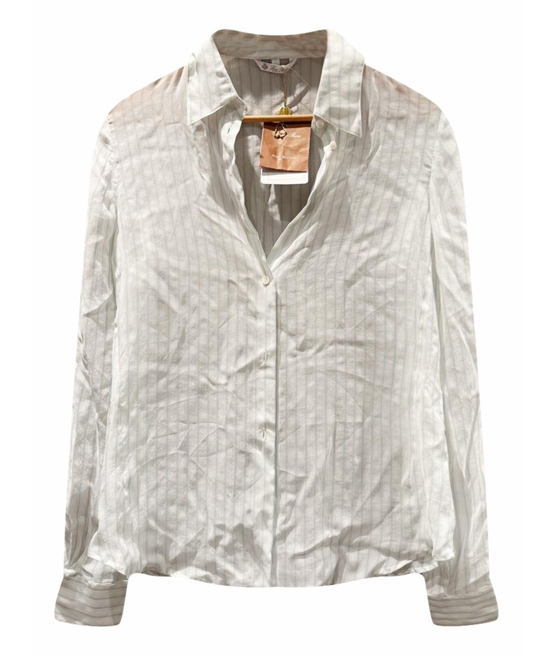 LORO PIANA Белая шелковая рубашка, фото 1