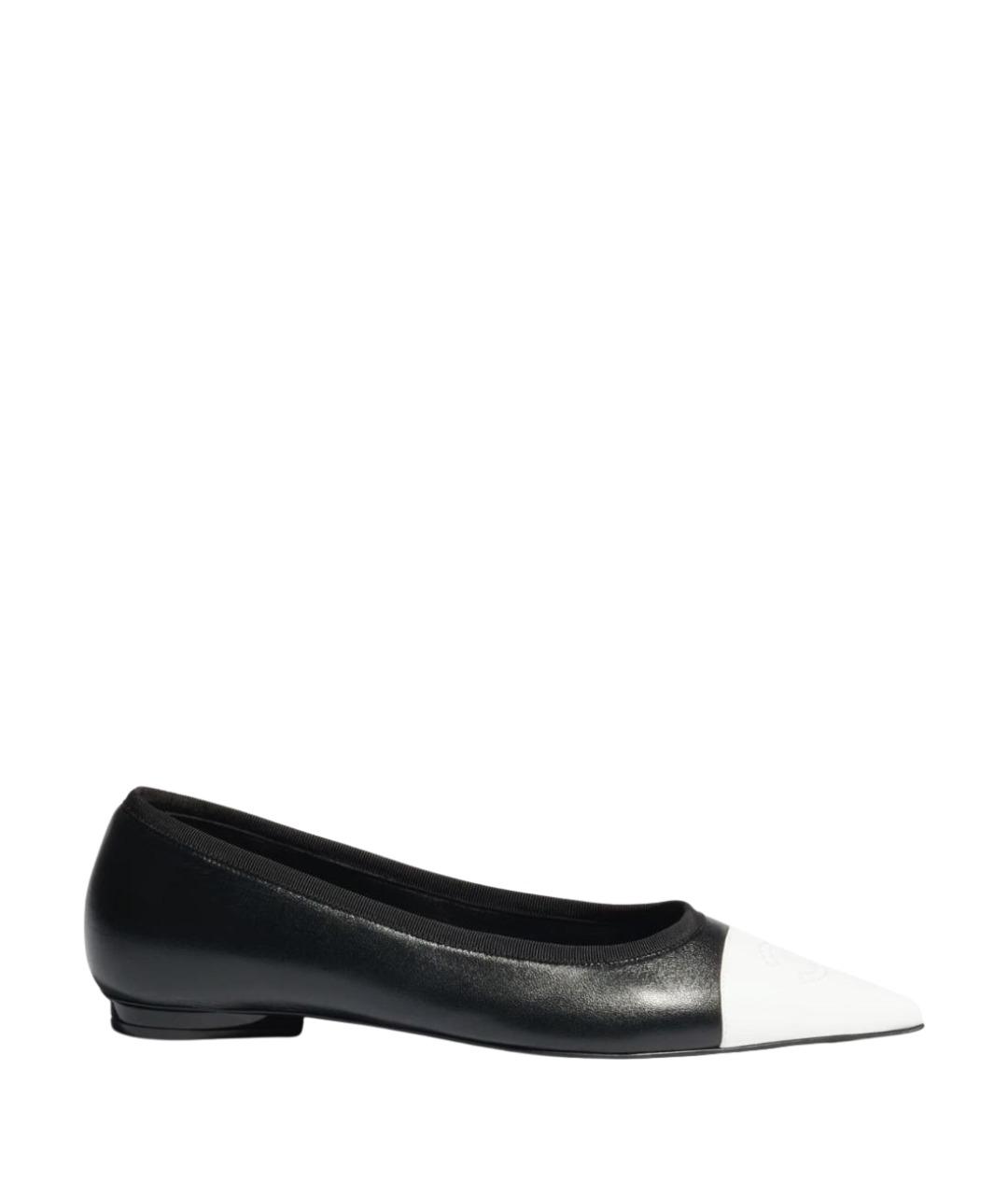 CHANEL Черные кожаные балетки, фото 1