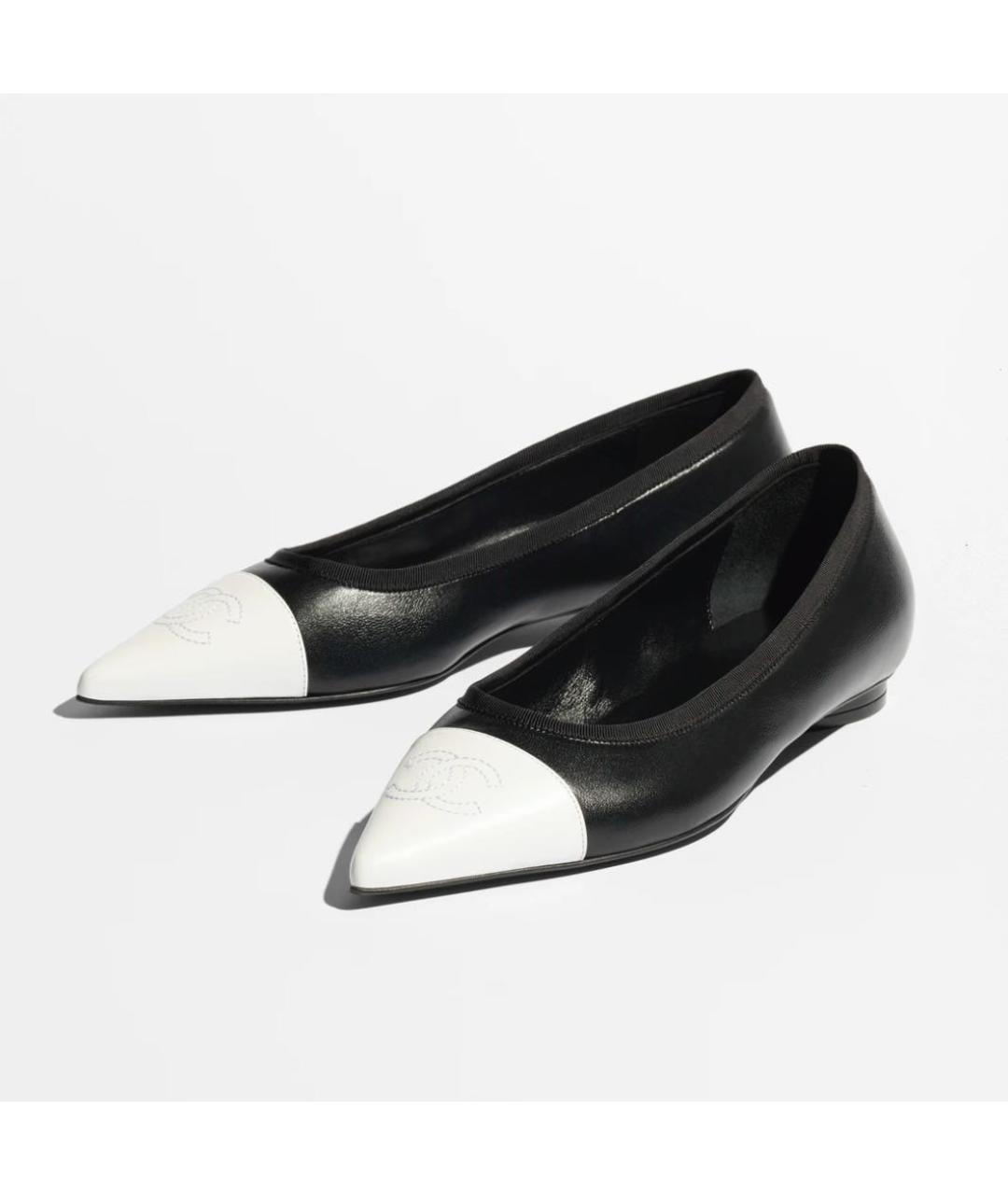CHANEL Черные кожаные балетки, фото 2
