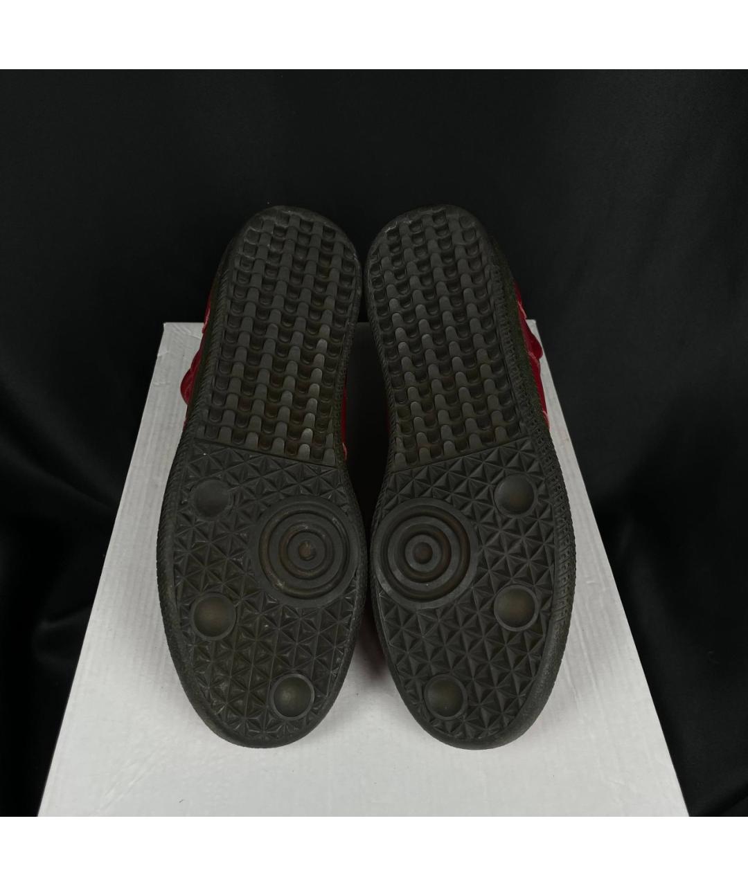 MAISON MARGIELA Красные кожаные высокие кроссовки / кеды, фото 5