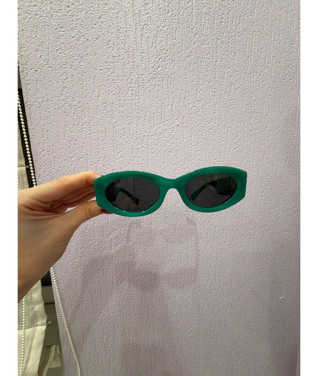 MIU MIU Зеленые пластиковые солнцезащитные очки, фото 5