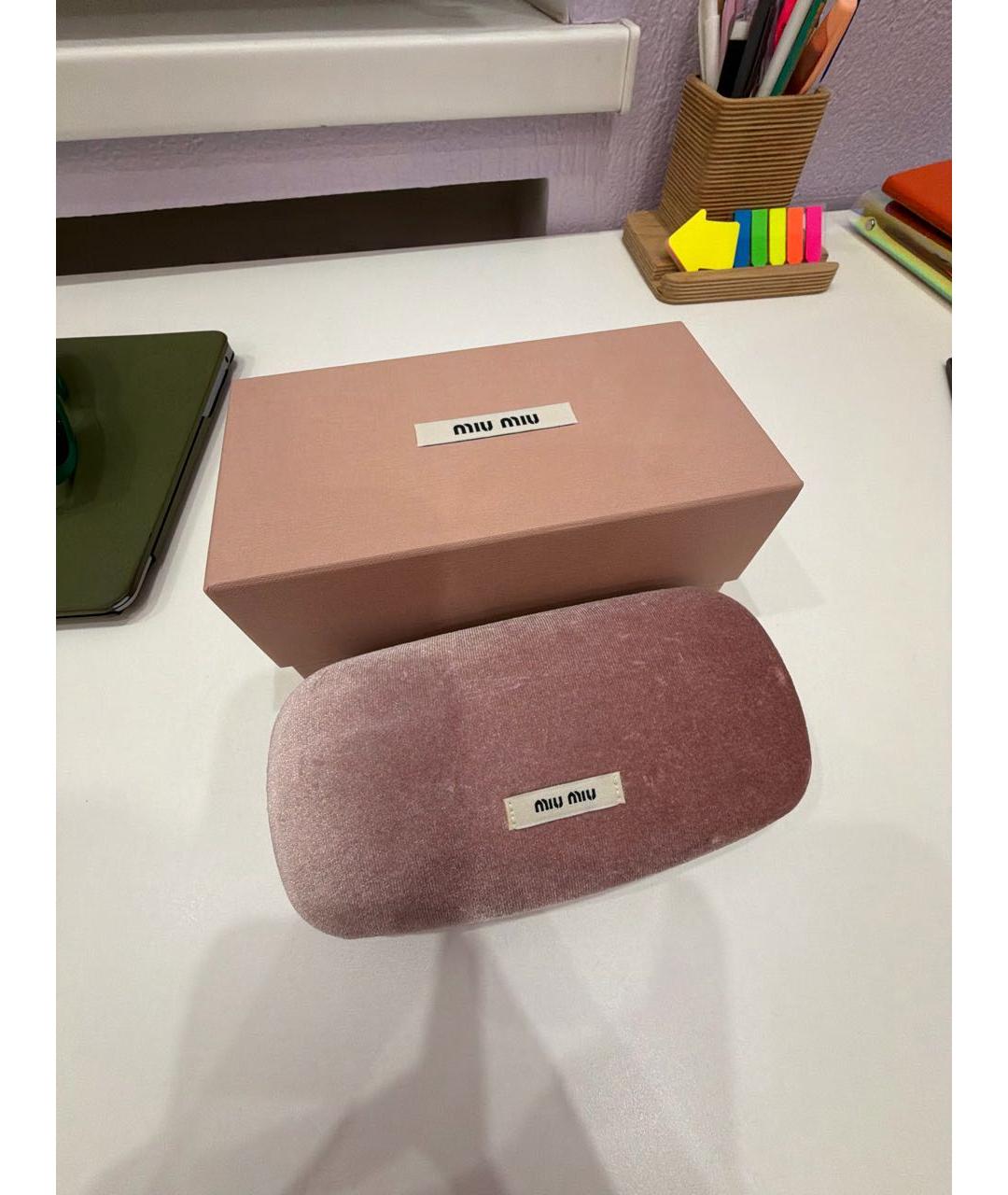 MIU MIU Зеленые пластиковые солнцезащитные очки, фото 4