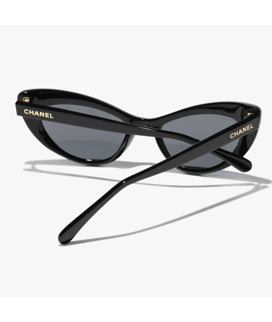 CHANEL Черные пластиковые солнцезащитные очки, фото 3