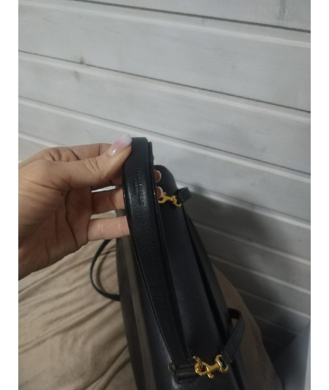 SAINT LAURENT Черная кожаная сумка через плечо, фото 6