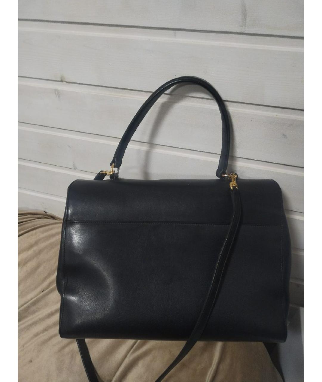 SAINT LAURENT Черная кожаная сумка через плечо, фото 2