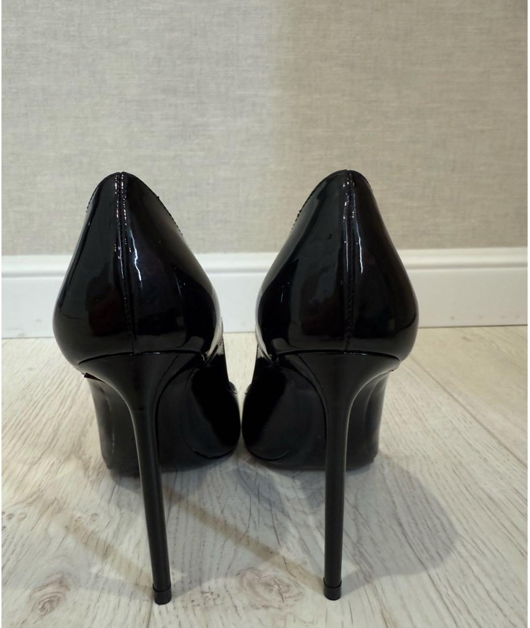 SAINT LAURENT Черные туфли из лакированной кожи, фото 4