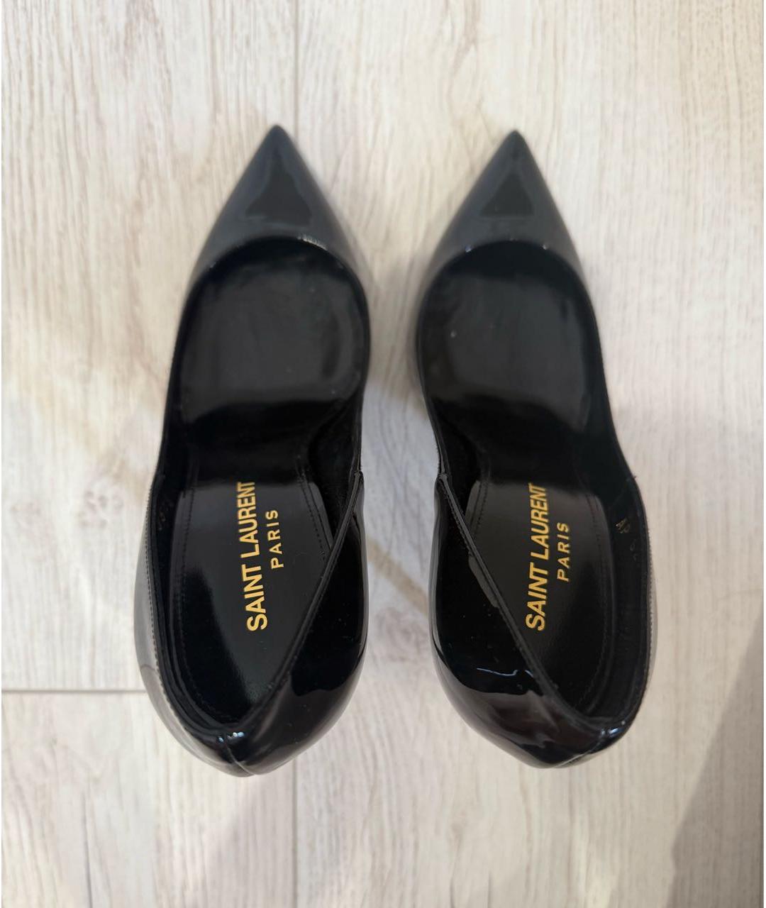 SAINT LAURENT Черные туфли из лакированной кожи, фото 3