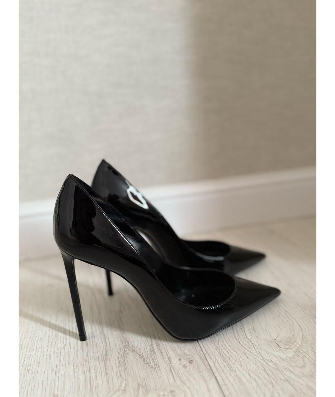 SAINT LAURENT Черные туфли из лакированной кожи, фото 8