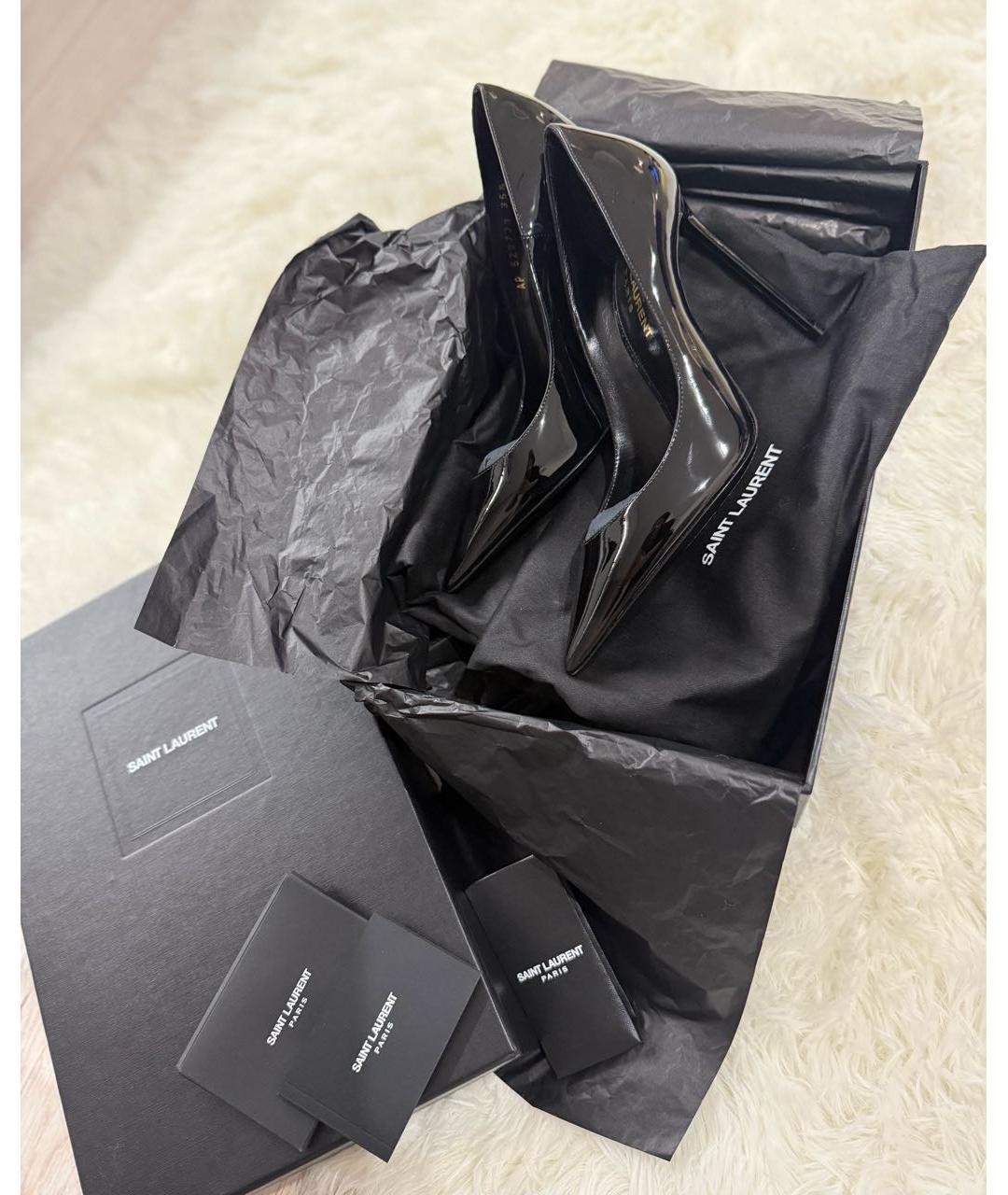 SAINT LAURENT Черные туфли из лакированной кожи, фото 5