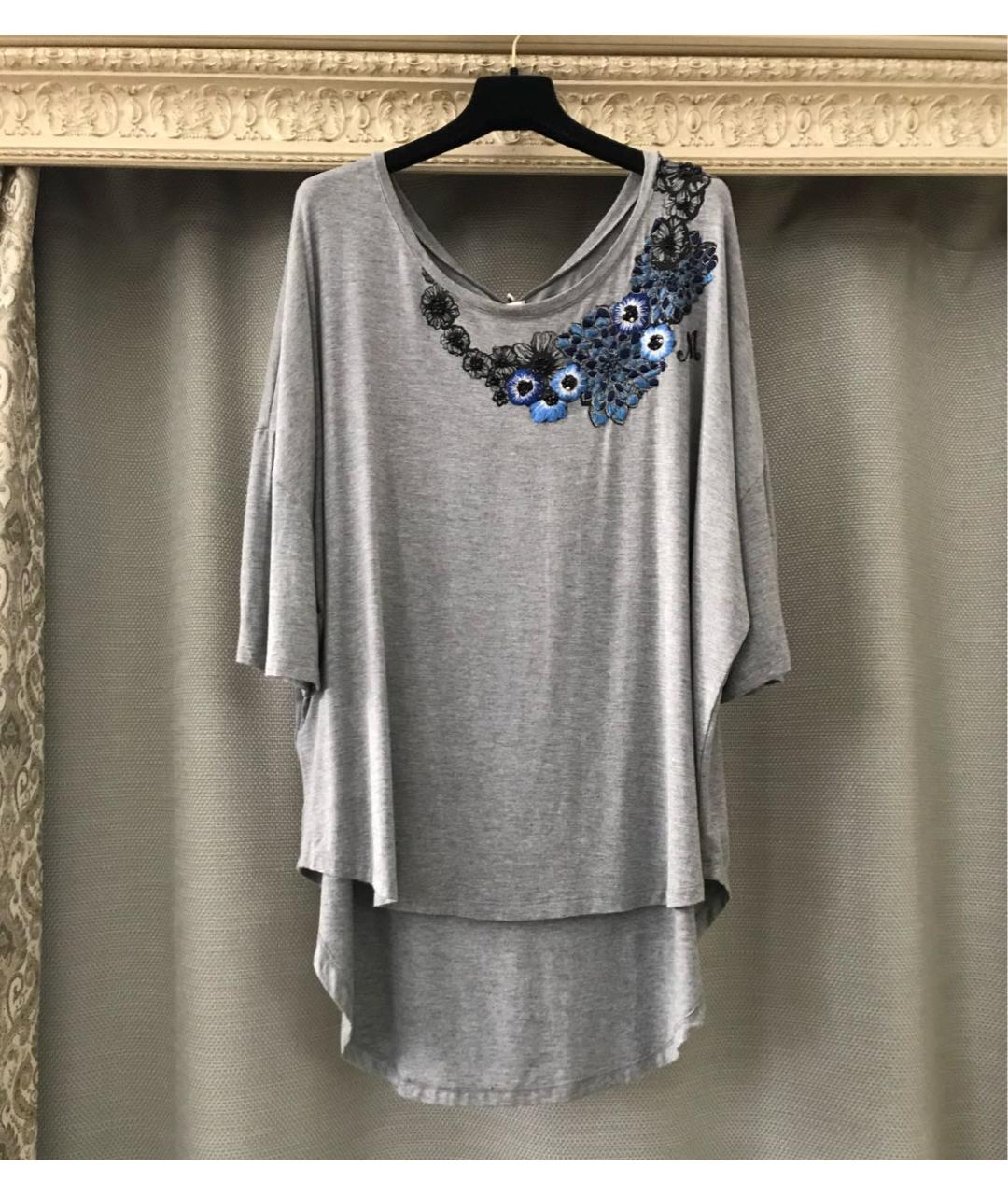 ANTONIO MARRAS Серая хлопковая футболка, фото 2