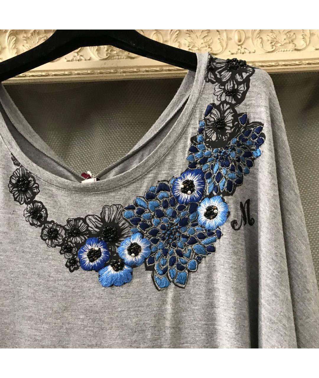 ANTONIO MARRAS Серая хлопковая футболка, фото 3