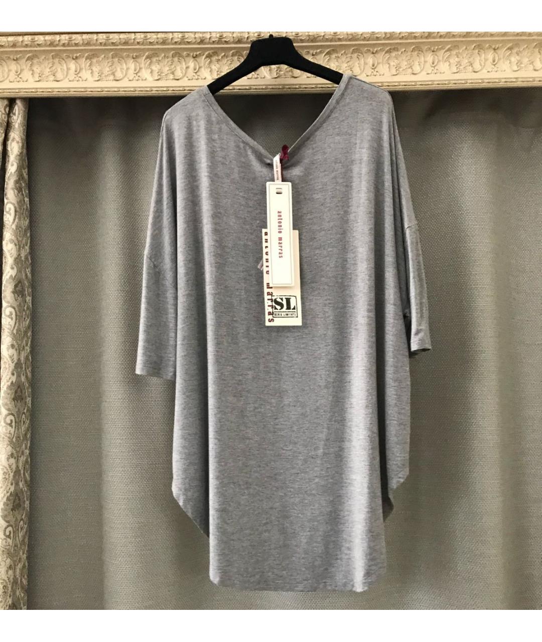 ANTONIO MARRAS Серая хлопковая футболка, фото 4