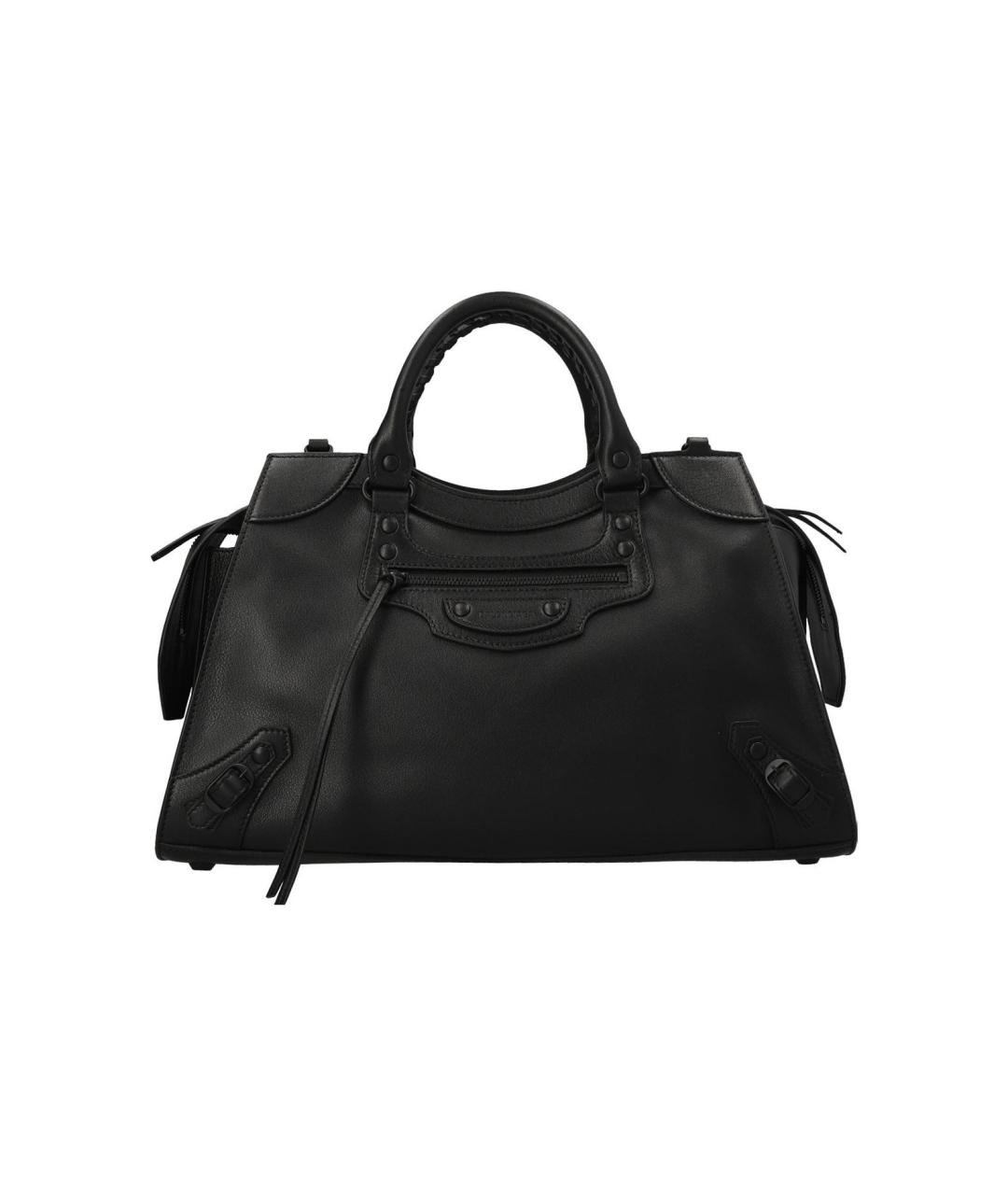 BALENCIAGA Черная кожаная сумка через плечо, фото 5