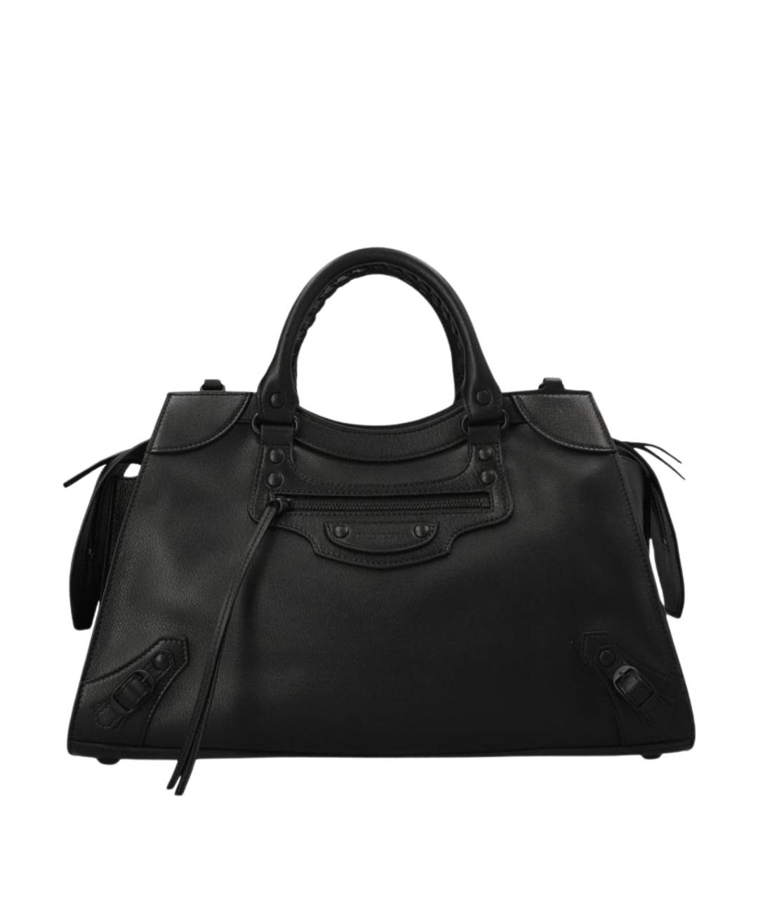 BALENCIAGA Черная кожаная сумка через плечо, фото 1