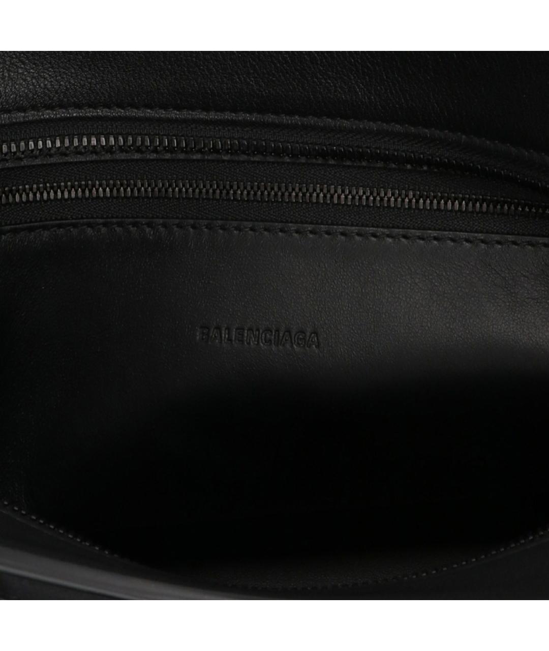 BALENCIAGA Черная кожаная сумка через плечо, фото 4