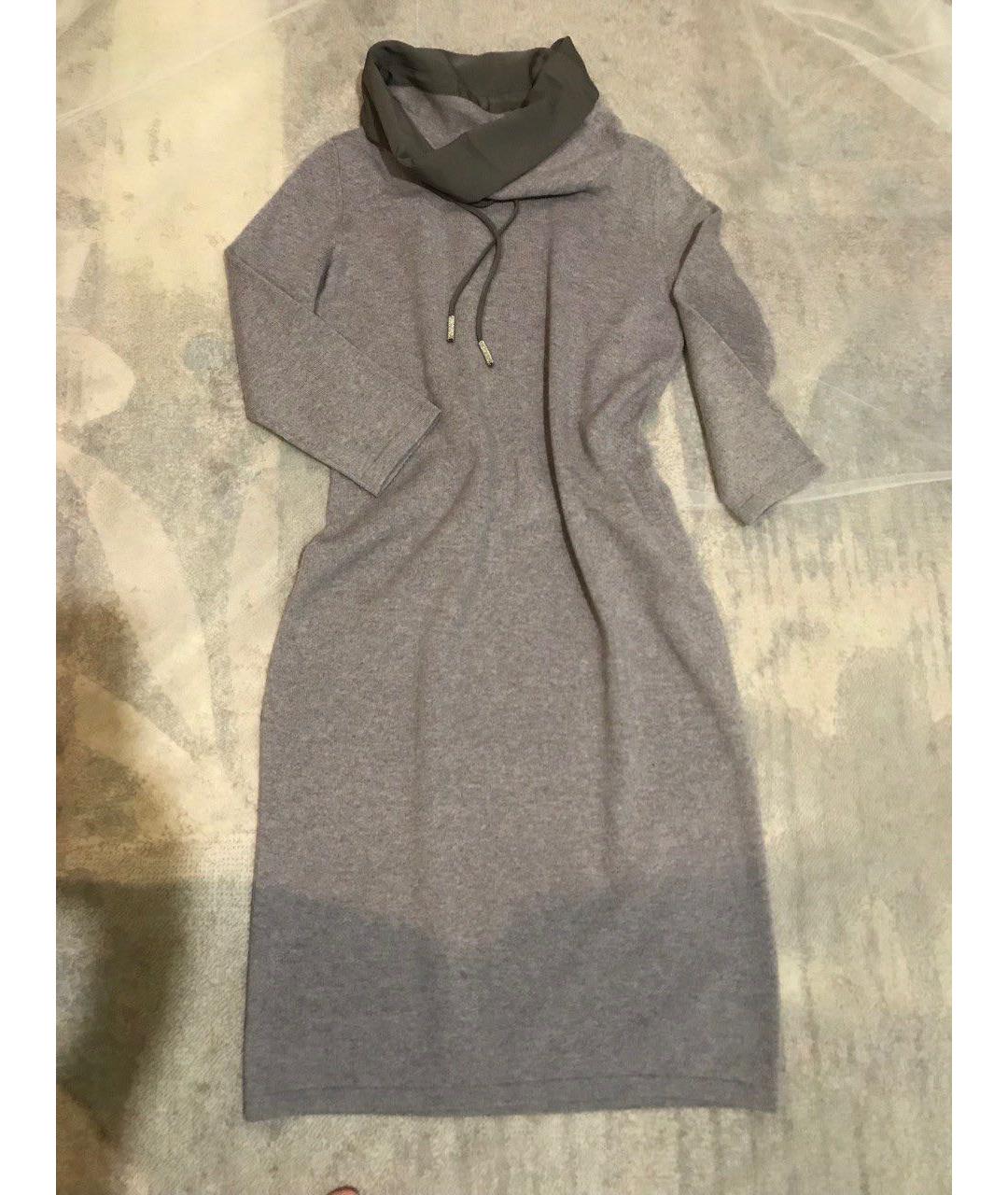 FABIANA FILIPPI Серое шерстяное повседневное платье, фото 5