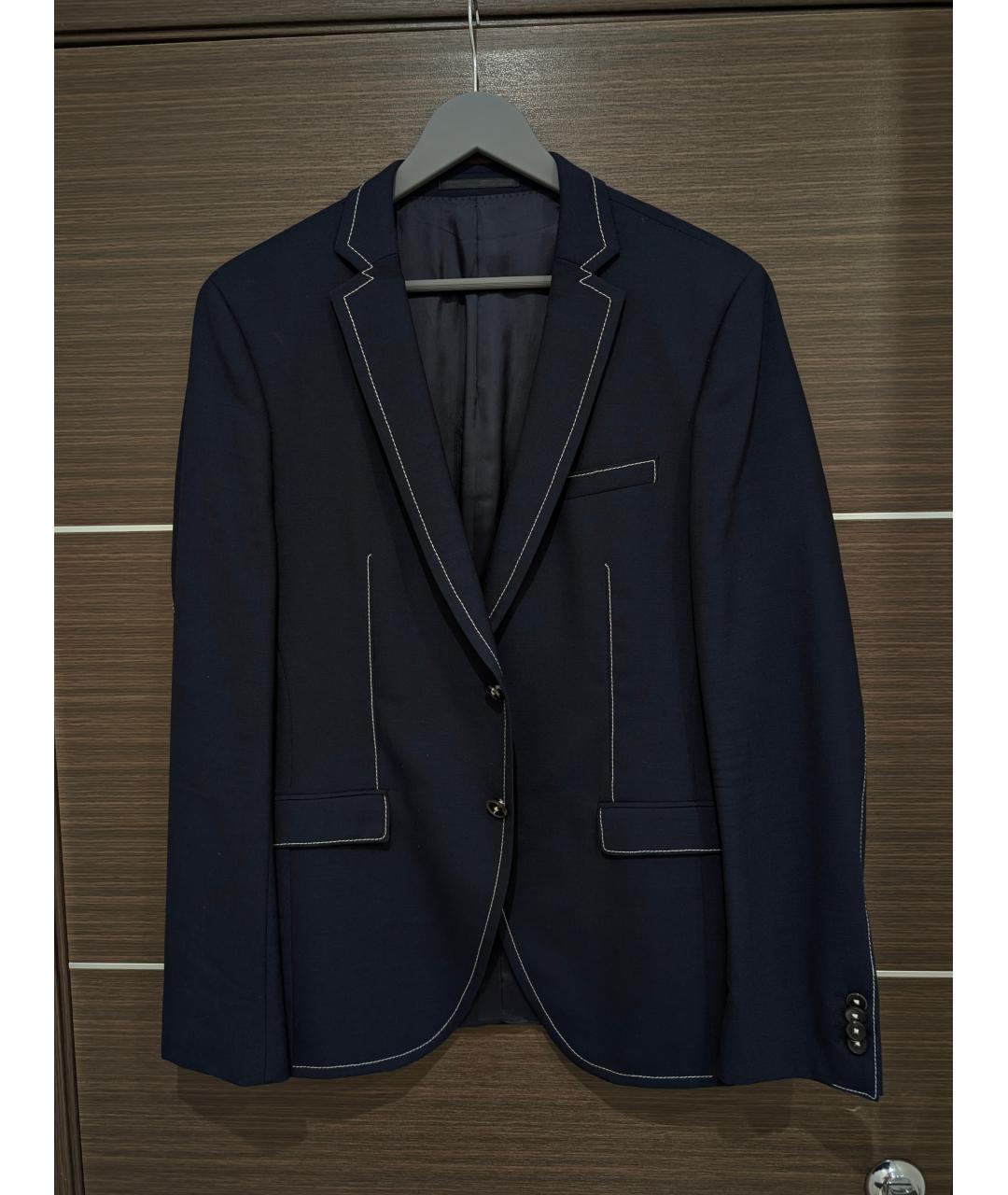 HUGO BOSS Темно-синий шерстяной пиджак, фото 7