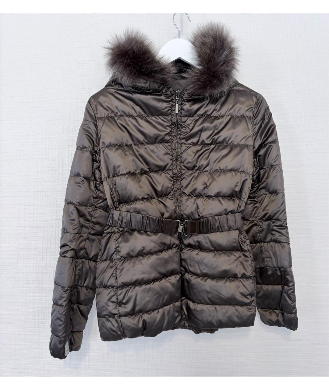 'S MAX MARA Коричневый полиамидовый пуховик, фото 9