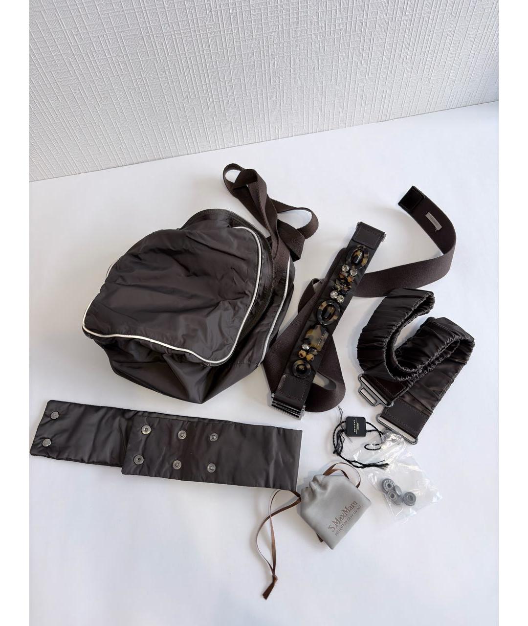 'S MAX MARA Коричневый полиамидовый пуховик, фото 5