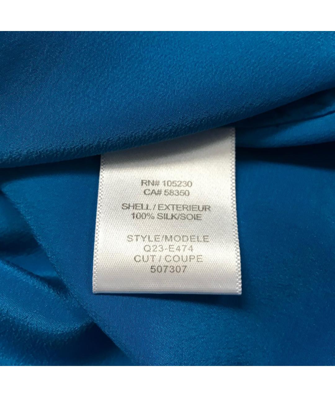 EQUIPMENT Синее шелковое повседневное платье, фото 8