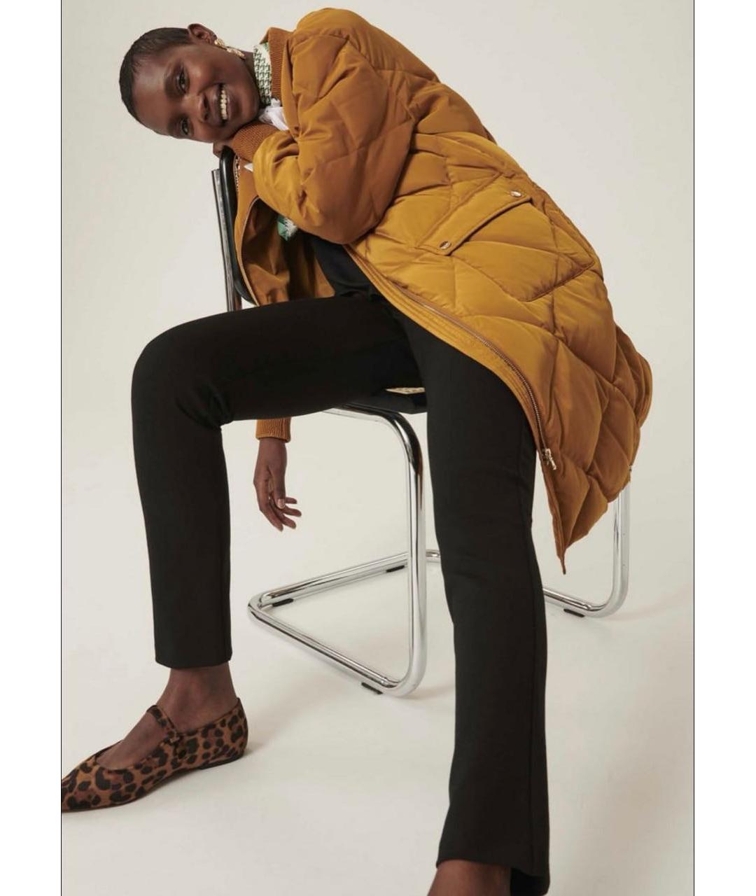 Tara Jarmon Горчичный полиэстеровый пуховик, фото 6