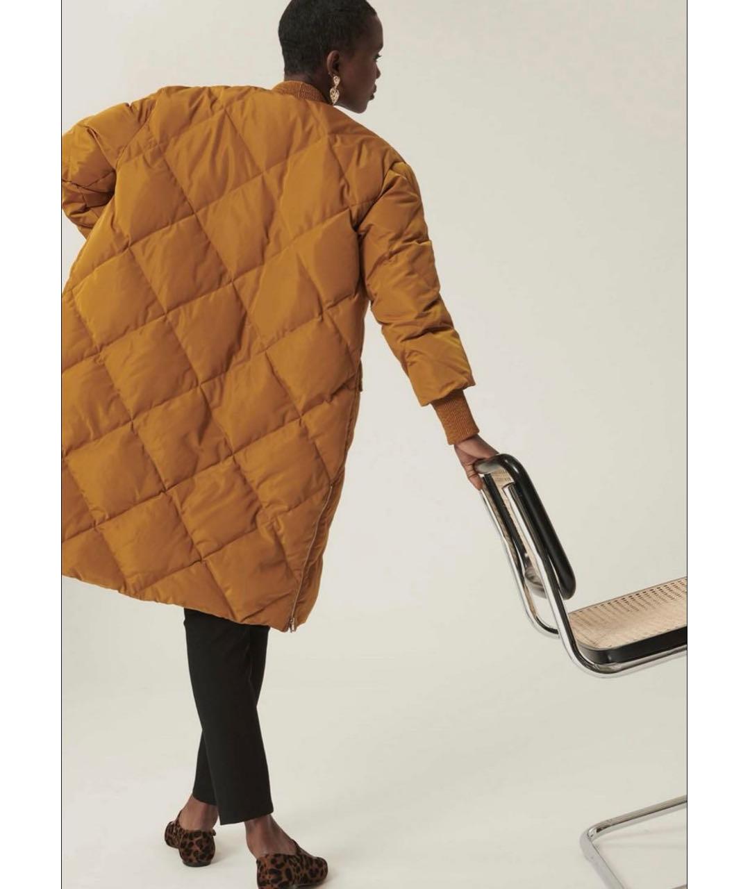 Tara Jarmon Горчичный полиэстеровый пуховик, фото 5