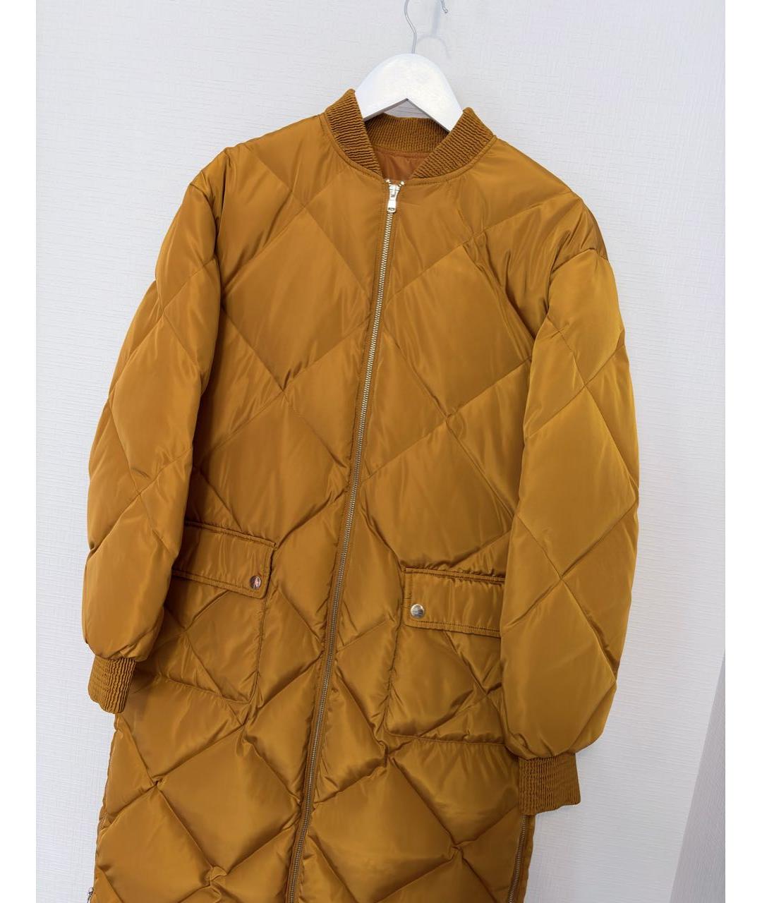 Tara Jarmon Горчичный полиэстеровый пуховик, фото 8