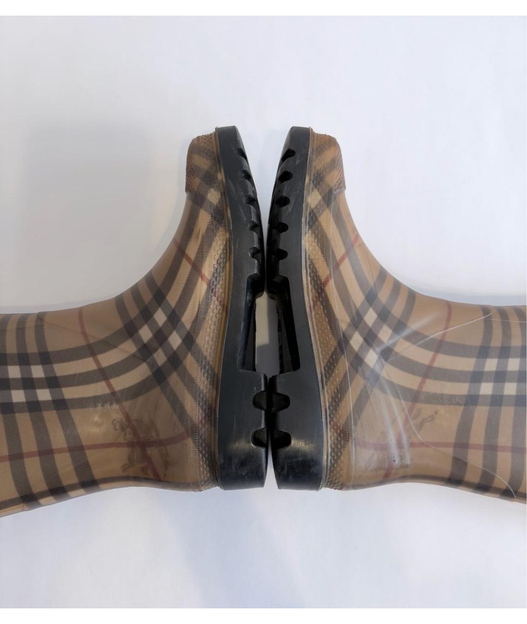 BURBERRY Коричневые резиновые сапоги, фото 6