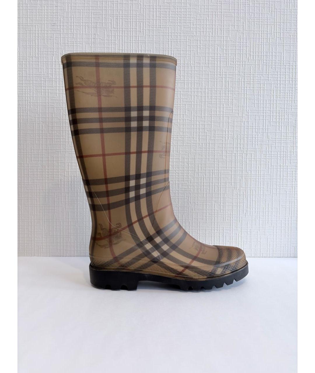 BURBERRY Коричневые резиновые сапоги, фото 9