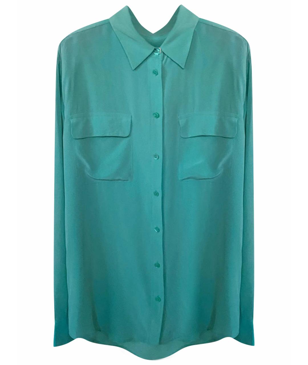 EQUIPMENT Бирюзовая шелковая рубашка, фото 1