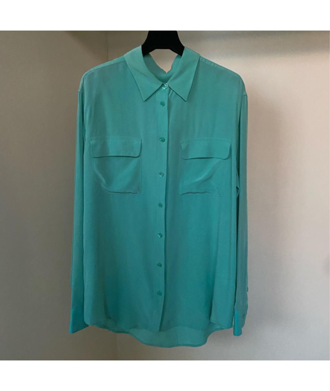 EQUIPMENT Бирюзовая шелковая рубашка, фото 9