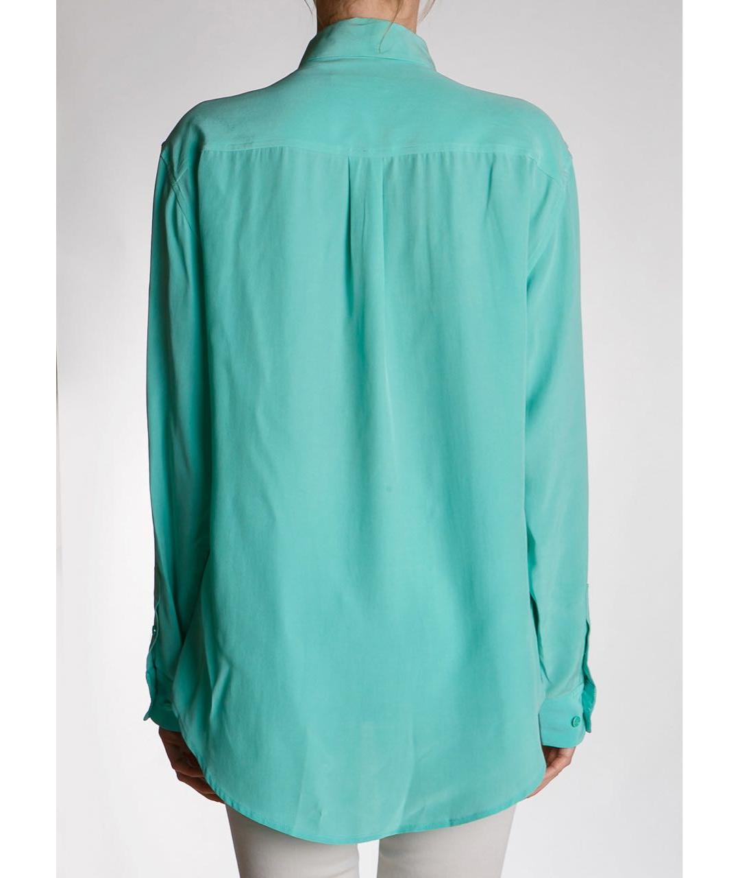 EQUIPMENT Бирюзовая шелковая рубашка, фото 4