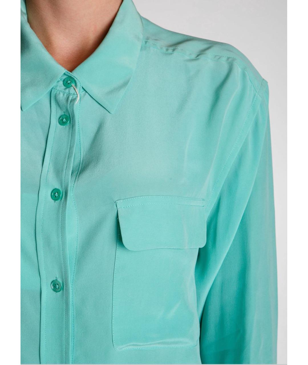 EQUIPMENT Бирюзовая шелковая рубашка, фото 5