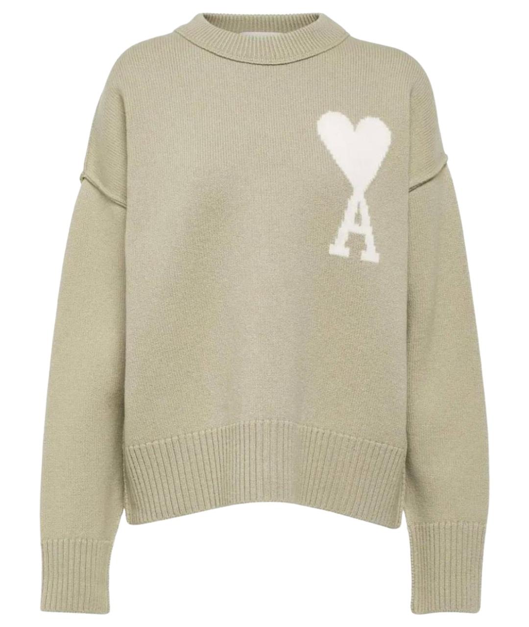 Ami Paris Зеленый шерстяной джемпер / свитер, фото 1