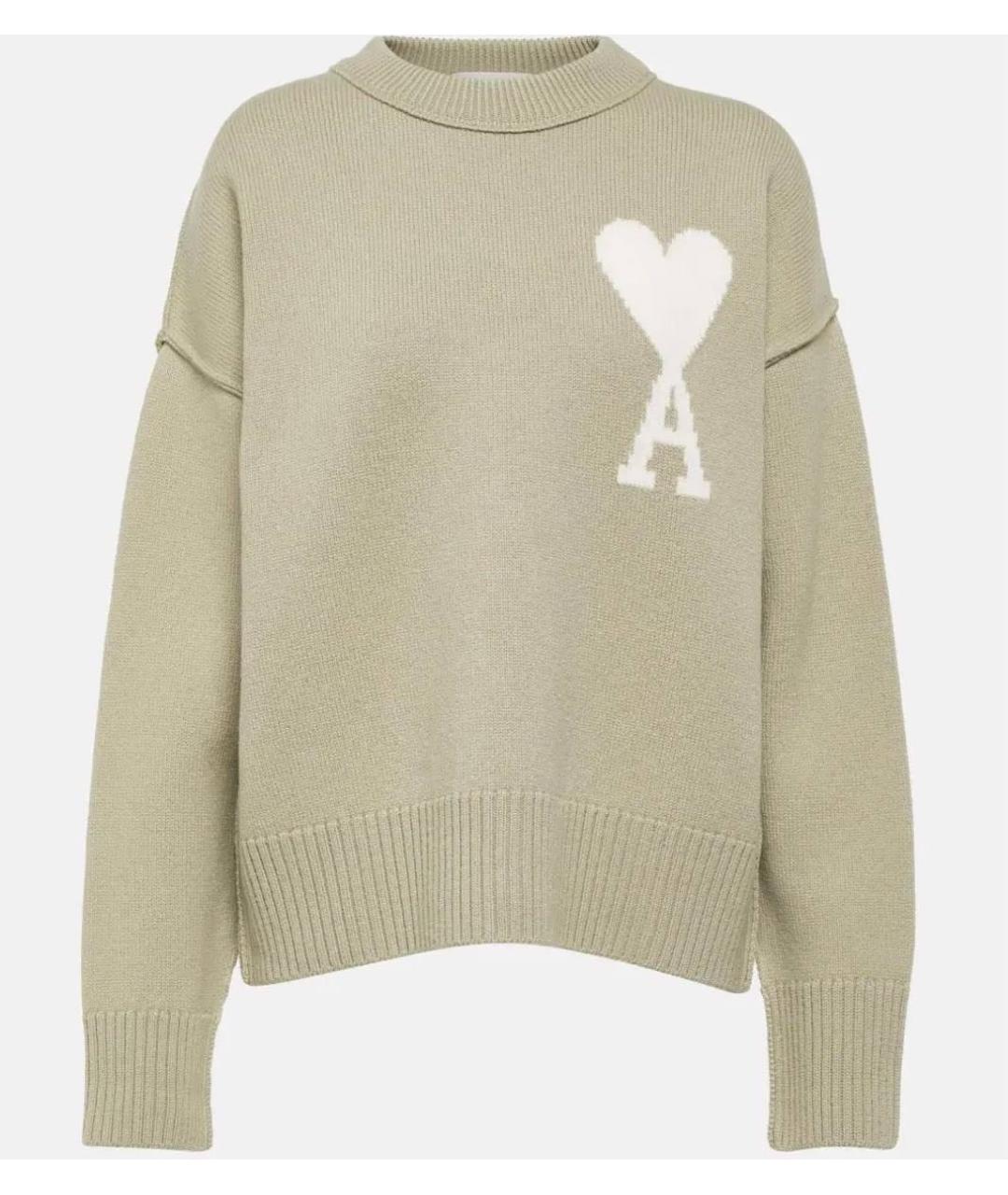 Ami Paris Зеленый шерстяной джемпер / свитер, фото 6