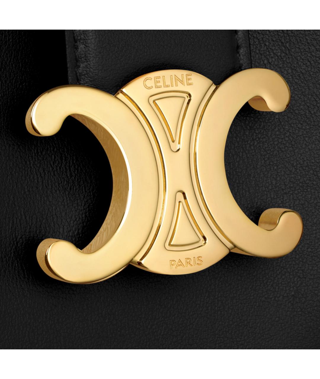 CELINE Черная кожаная сумка через плечо, фото 5